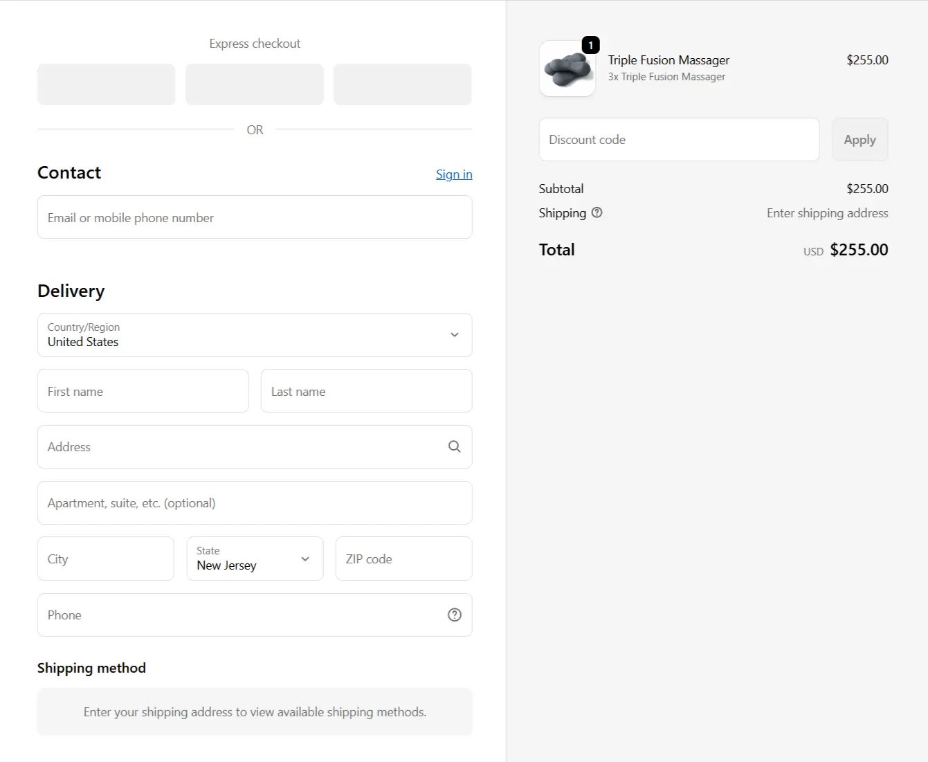 SmoothSpine Triple Fusion Massager secure checkout page